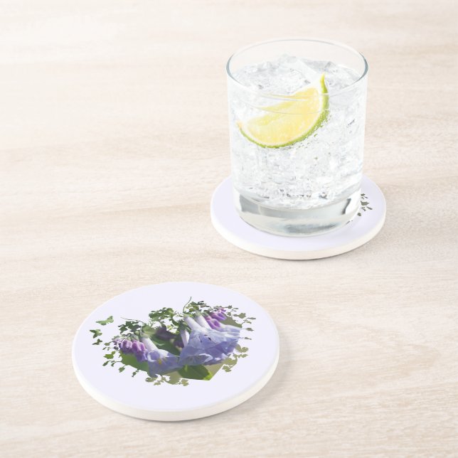 Virginia Bluebells Wildflowers Drink Coaster (Side)