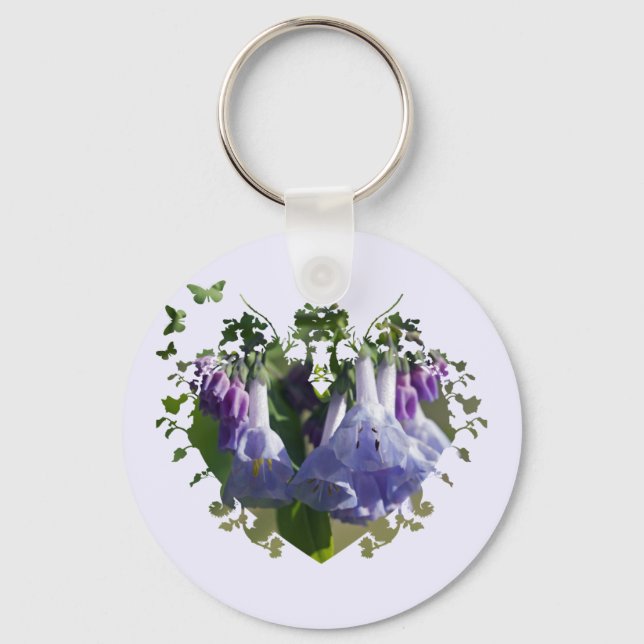 Virginia Bluebells Wildflowers Keychain (Front)
