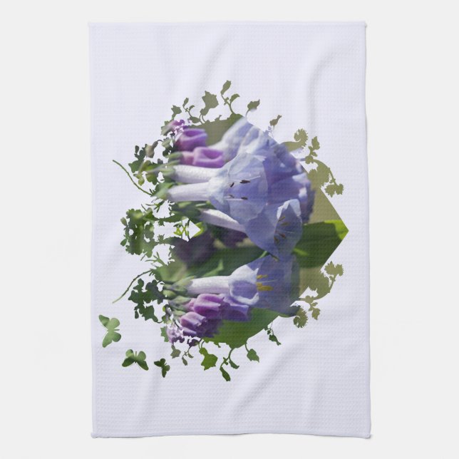 Virginia Bluebells Wildflowers Kitchen Towel (Vertical)