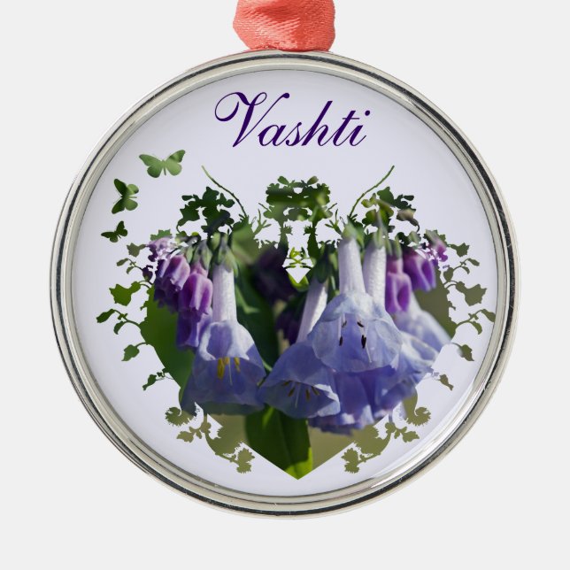 Virginia Bluebells Wildflowers Metal Ornament (Front)
