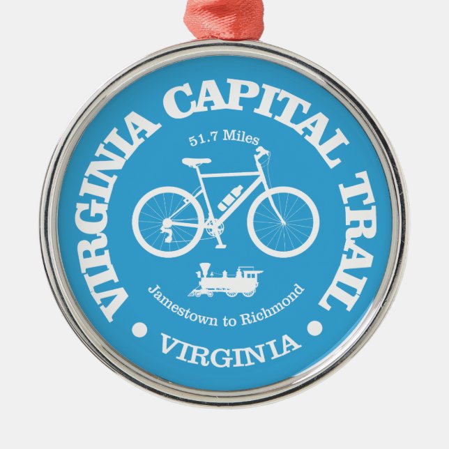 Virginia Capital Trail (cycling)  Metal Ornament (Front)
