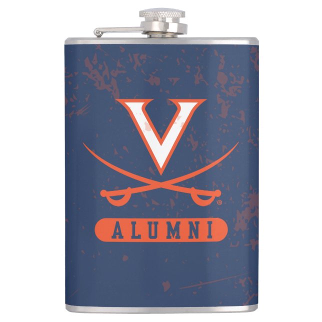 Virginia Cavaliers Alumni Distressed Flask (Front)