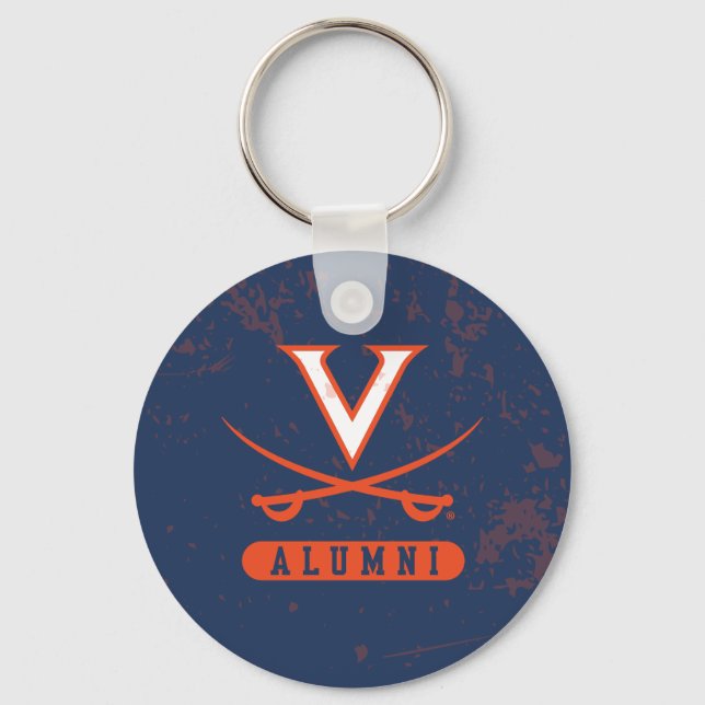 Virginia Cavaliers Alumni Distressed Keychain (Front)