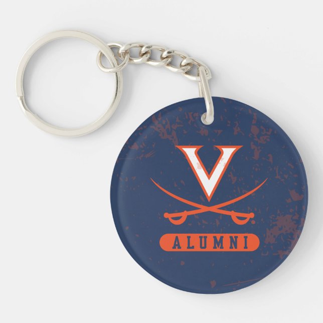 Virginia Cavaliers Alumni Distressed Keychain (Front)