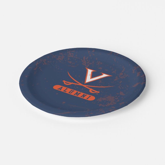 Virginia Cavaliers Alumni Distressed Paper Plates (Angled)