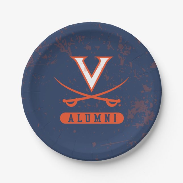Virginia Cavaliers Alumni Distressed Paper Plates (Front)