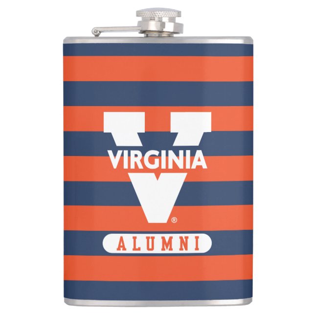 Virginia Cavaliers Alumni Stripes Flask (Front)