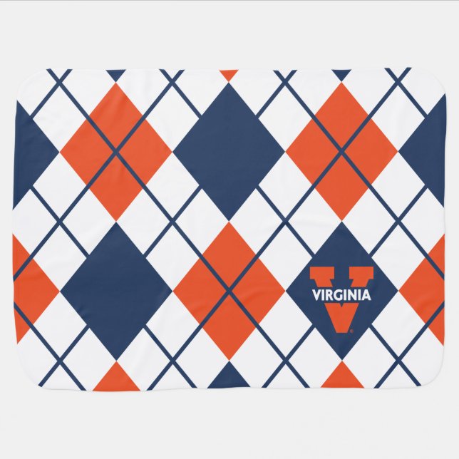 Virginia Cavaliers Argyle Baby Blanket (Horizontal)