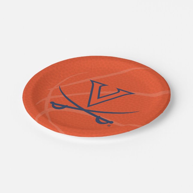 Virginia Cavaliers Basketball Paper Plates (Angled)