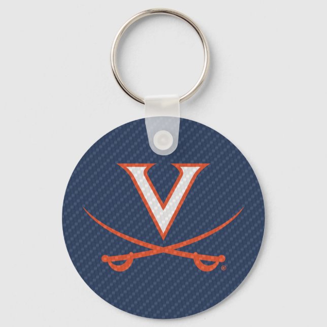 Virginia Cavaliers Carbon Fiber Keychain (Front)