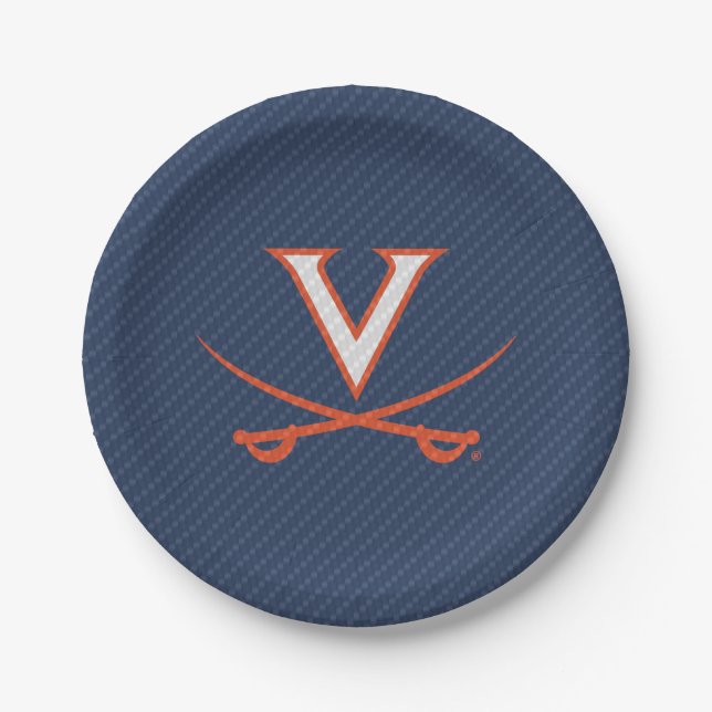 Virginia Cavaliers Carbon Fiber Paper Plates (Front)