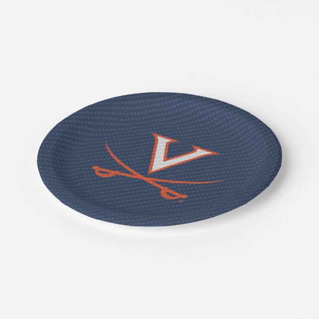 Virginia Cavaliers Carbon Fiber Paper Plates (Angled)