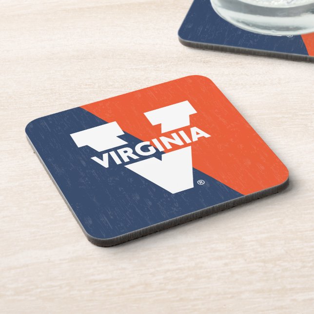 Virginia Cavaliers Color Block Distressed Beverage Coaster (Left Side)