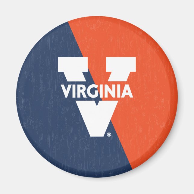 Virginia Cavaliers Color Block Distressed Magnet (Front)