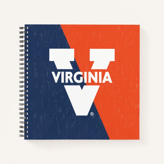 Virginia Cavaliers Color Block Distressed Notebook (Front)