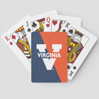Virginia Cavaliers Color Block Distressed Poker Cards