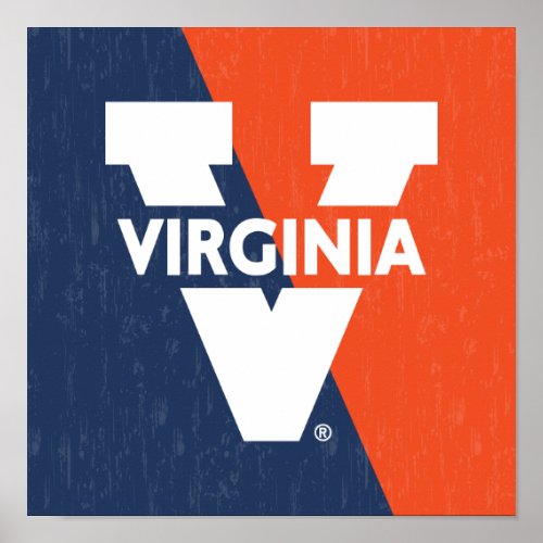 Virginia Cavaliers Color Block Distressed Poster