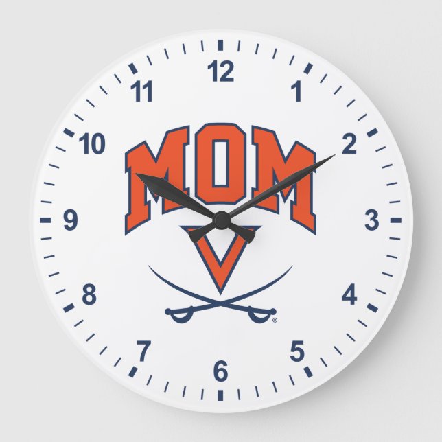 Virginia Cavaliers Mom Large Clock (Front)