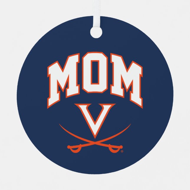 Virginia Cavaliers Mom Metal Ornament (Front)