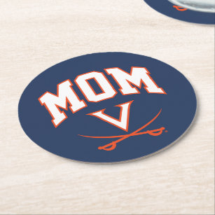 Virginia Cavaliers Mom Round Paper Coaster