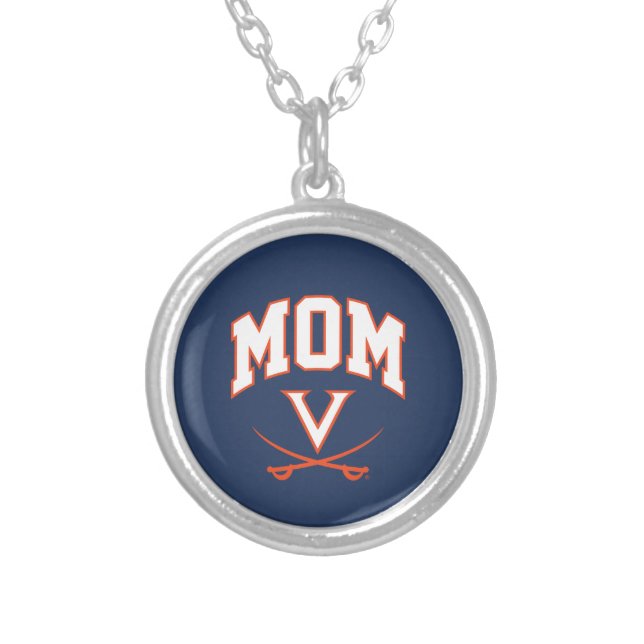 Virginia Cavaliers Mom Silver Plated Necklace (Front)