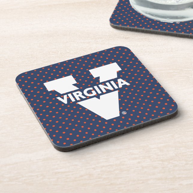Virginia Cavaliers Polka Dots Beverage Coaster (Left Side)