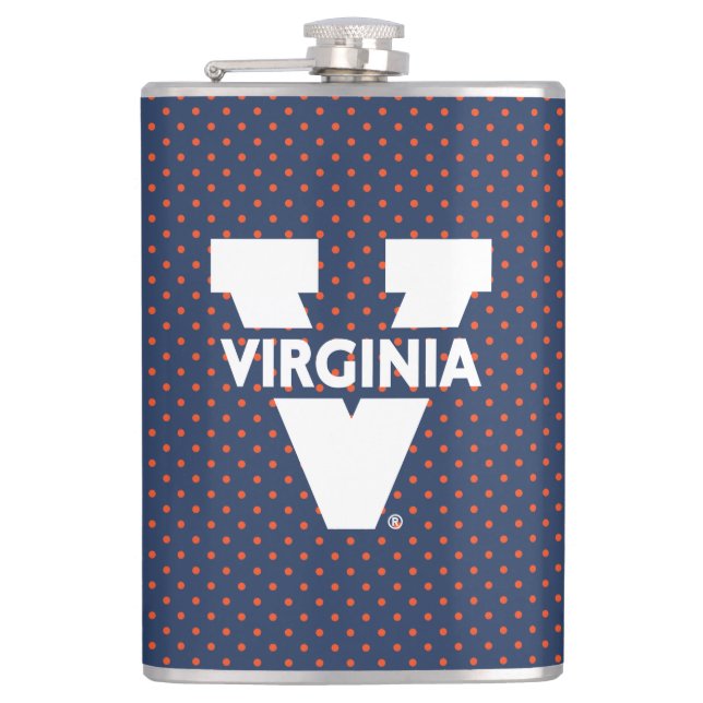 Virginia Cavaliers Polka Dots Flask (Front)
