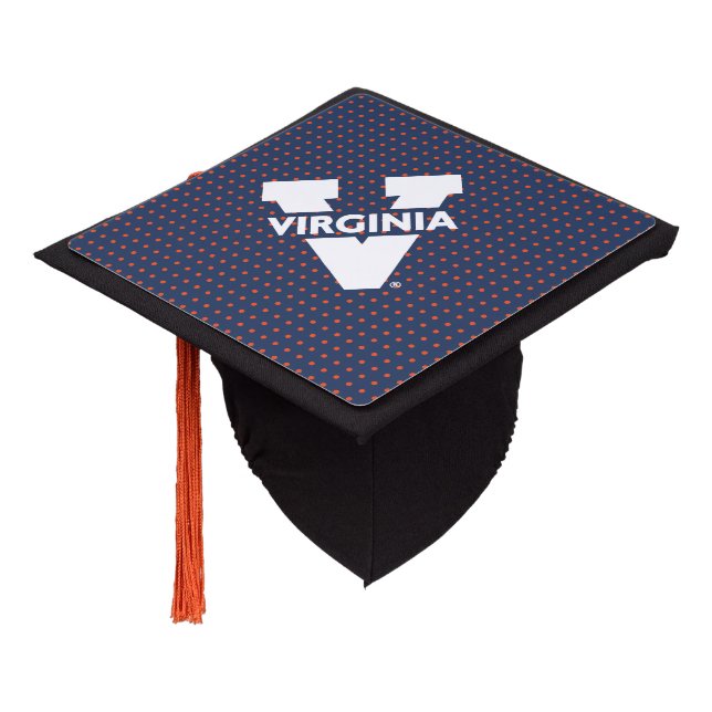 Virginia Cavaliers Polka Dots Graduation Cap Topper (Angled)