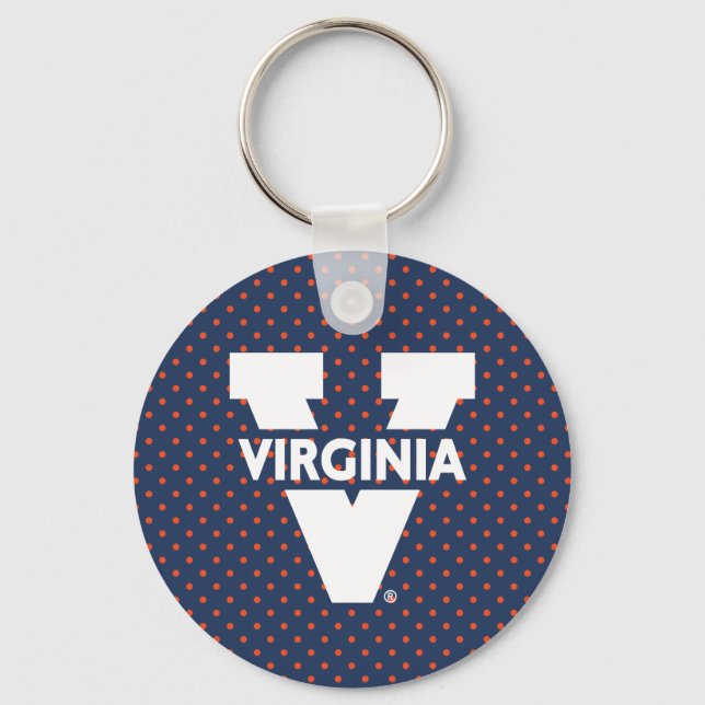 Virginia Cavaliers Polka Dots Keychain (Front)