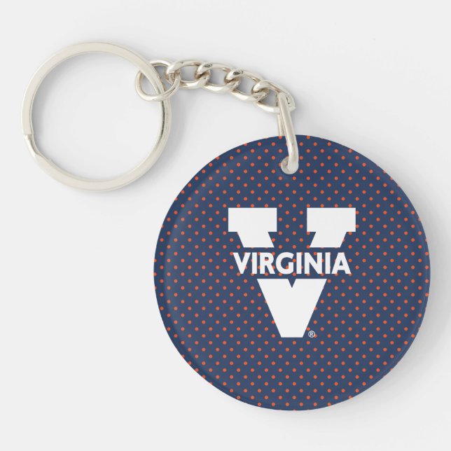 Virginia Cavaliers Polka Dots Keychain (Front)
