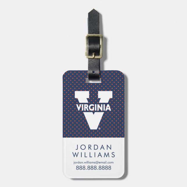 Virginia Cavaliers Polka Dots Luggage Tag (Front Vertical)