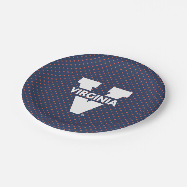Virginia Cavaliers Polka Dots Paper Plates (Angled)