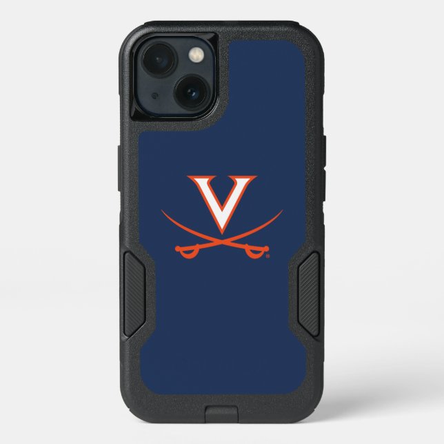 Virginia Cavaliers V Swords | Orange Otterbox iPhone Case (Back)