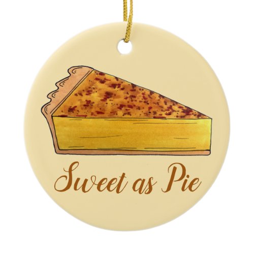 Virginia Chess Pie Southern US Cuisine Dessert Ceramic Ornament