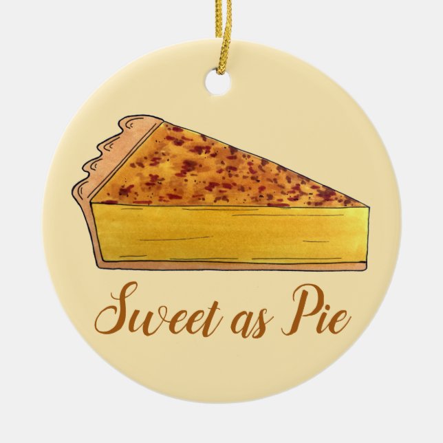 Virginia Chess Pie Southern US Cuisine Dessert Ceramic Ornament (Front)