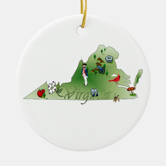 Virginia Christmas Tree Ornament (Front)