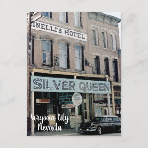 Virginia City Nevada 1950's Silver Queen Postcard