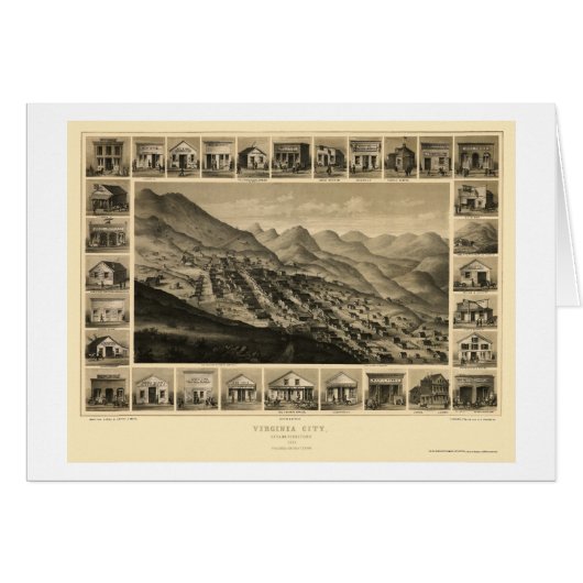 Virginia City, NV Panoramic Map - 1861 (Front Horizontal)