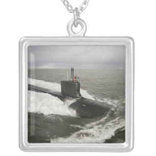 Virginia-class attack submarine silver plated necklace
