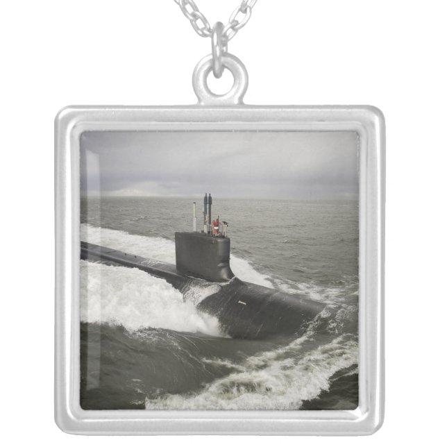 Virginia-class attack submarine silver plated necklace (Front)