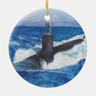 Virginia Class Warriors Submarine Ceramic Ornament