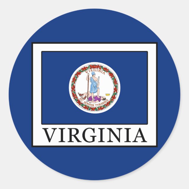 Virginia Classic Round Sticker (Front)