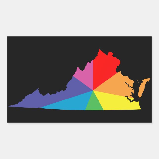 virginia color burst rectangular sticker (Front)