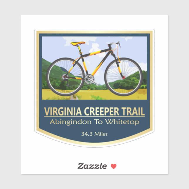 Virginia Creeper Trail (bike2) Sticker (Sheet)