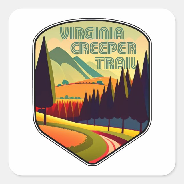 Virginia Creeper Trail Colors Square Sticker (Front)