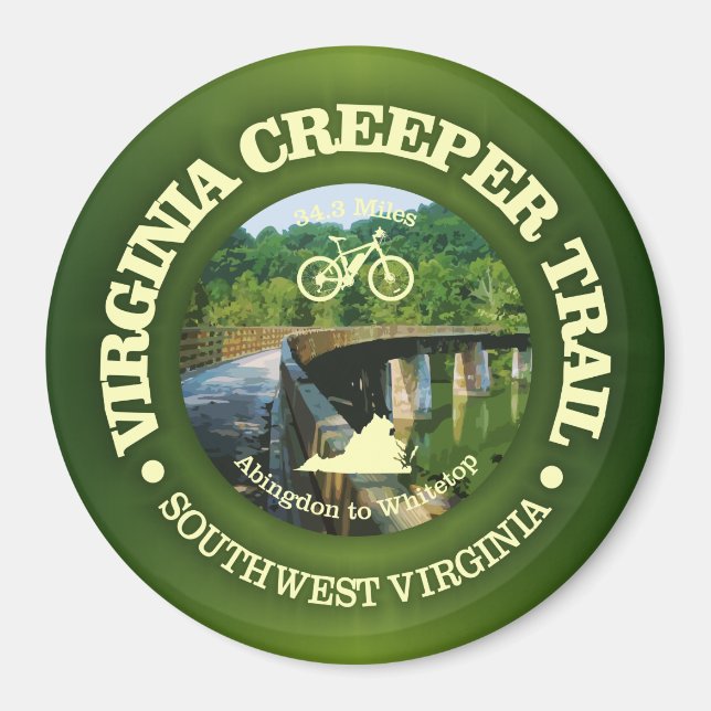 Virginia Creeper Trail (Cycling C)) Magnet (Front)