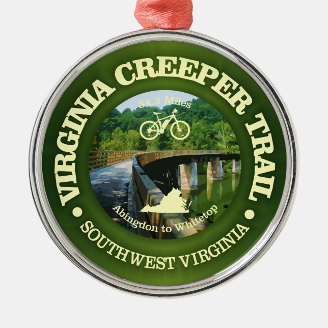 Virginia Creeper Trail (Cycling C)) Metal Ornament (Front)