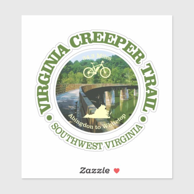 Virginia Creeper Trail (Cycling C)) Sticker (Sheet)