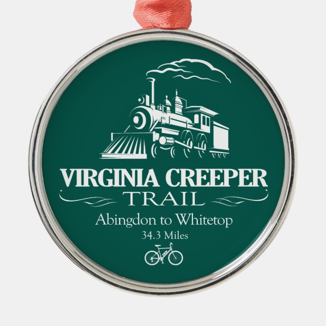 Virginia Creeper Trail (RT) Metal Ornament (Front)