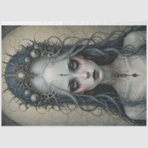 Virginia Creepy Woman Skull Decoupage Paper